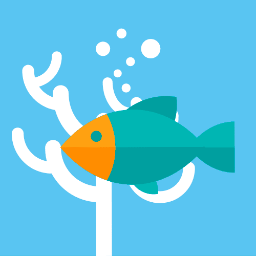 Illustration of a swimming fish underwater