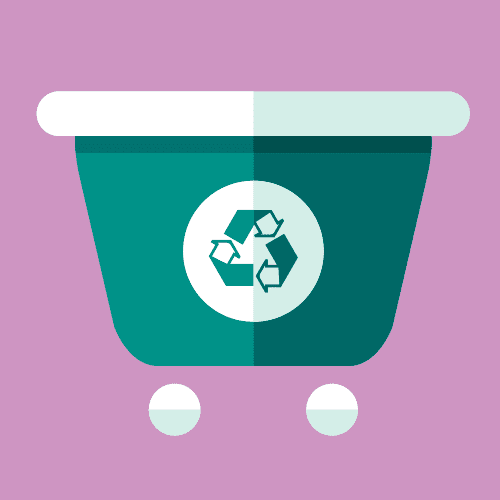 An illustration of a recycling container