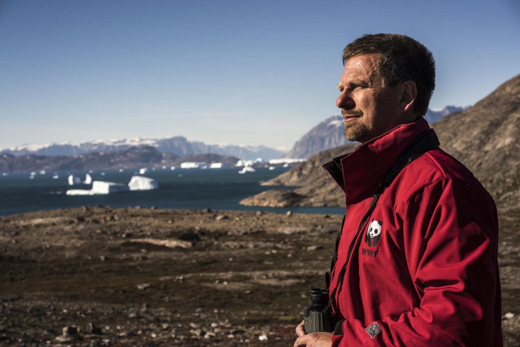 Kaare Winther Hansen looks out at the landscape in Greenland