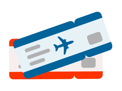 Illustration of two airplane tickets