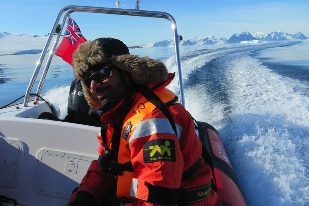 Prem Gill in Antarctica