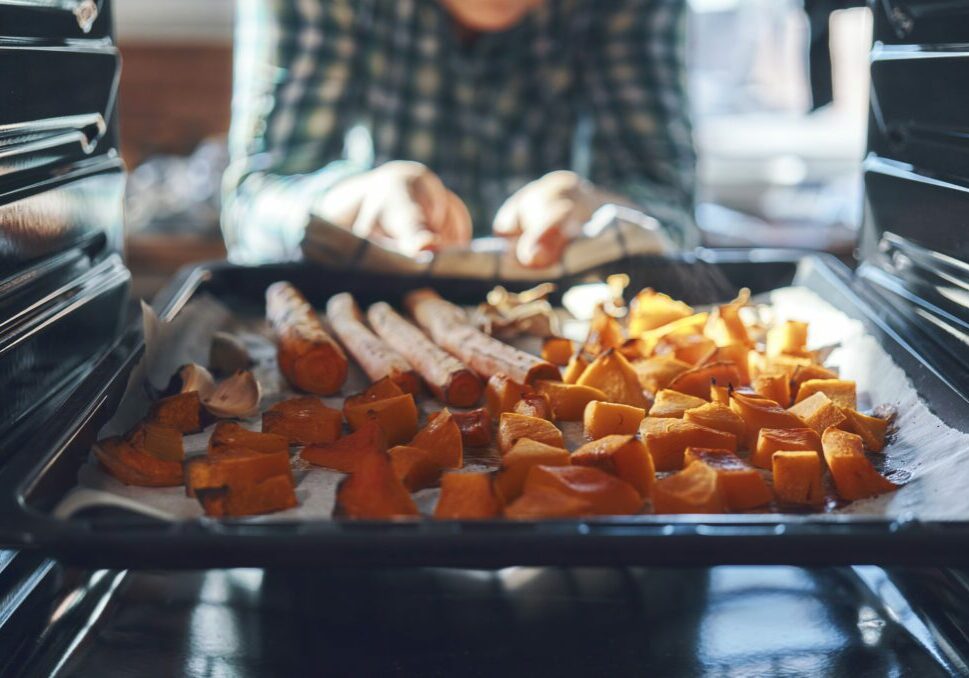 Roasting pumpkins in the oven